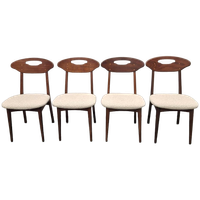 Nieuw Bekleed ! Deense Stoelen Set Van 4 Vintage Stoelen
