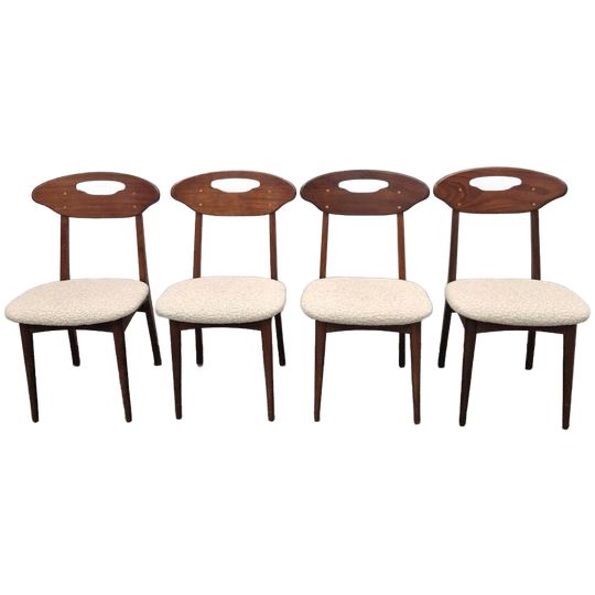 Nieuw Bekleed ! Deense Stoelen Set Van 4 Vintage Stoelen 1