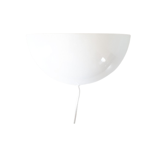 Massive Witte Schaal Lamp Vintage Wandlamp Jaren 70 Kunststof Lamp 1