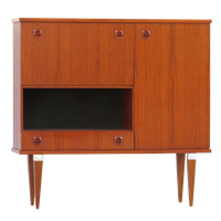 Vintage Buffet Dressoir Secretaire Kast In Teak, Jaren 60