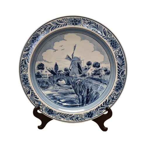 Royal Goedewaagen Blue Delft Keramieken Wandbord Met Molen