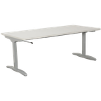 Solidesk Bureau, Wit Blad, 160X80Cm, Hoogte Instelbaar Onderstel D.M.V. Handslinger thumbnail 1