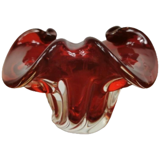 Vintage Glazen Schaal, Asbak. Italiaans Murano Glas 004 1
