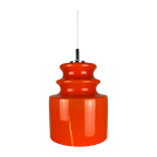 Vintage Oranje Glazen Hanglamp Van Peill en Putzler 1960 thumbnail 1