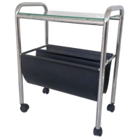 Vintage Verrijdbare Magazine Rack Krantenback Design