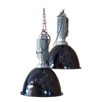 Grote Vintage Industriële Fabriekslamp, Hanglamp. thumbnail 1
