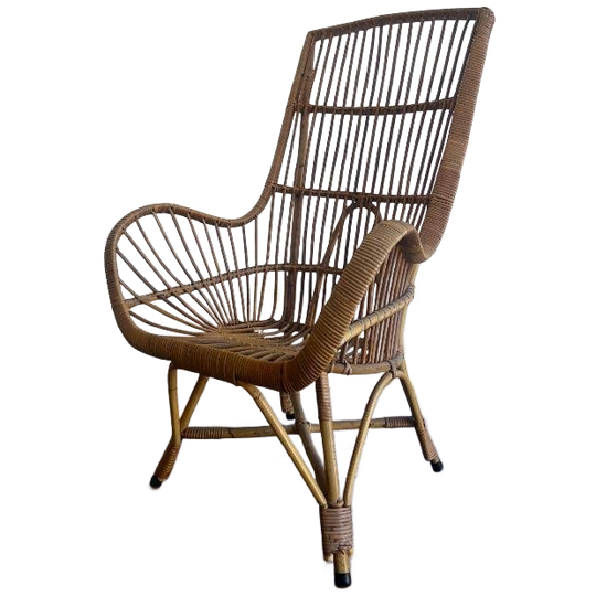 Vintage Rieten Stoel / Eenzit / Fauteuil 1