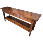 Klassieke Geleefde Teakhouten Sidetable, Wandconsole, Halta thumbnail 1