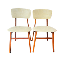 Vintage Stoelen Simpla-lux - Set Van 2- Nederlands Ontwerp - Hout, Kunstleer - Jaren 60/70