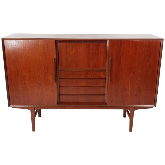 Vintage Teak Houten Wandkast | Buffetkast Deens Kast 1