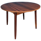 Vintage Palissander Ronde Eettafel, Verlengbaar, Jaren 60 thumbnail 1