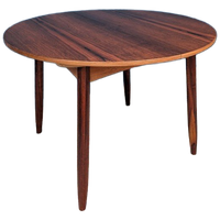 Vintage Palissander Ronde Eettafel, Verlengbaar, Jaren 60
