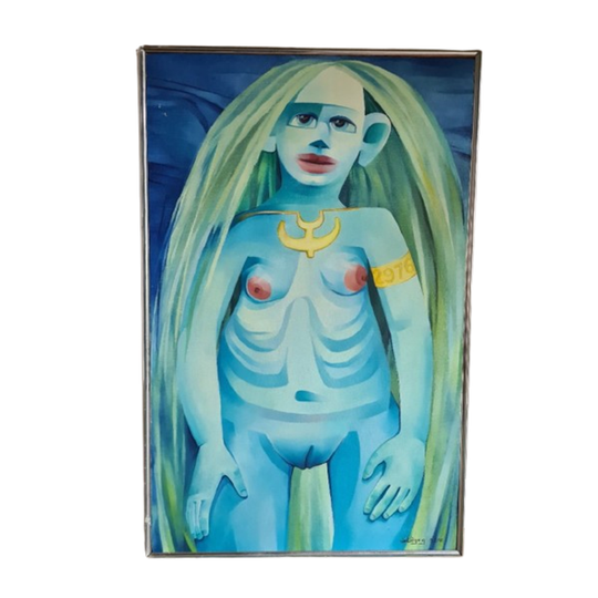 Surrealistisch Schilderij Van Een Fantasie Figuur - G. Deliège 1