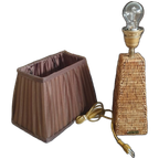 Vintage - Kastlamp - Tafellamp - Rotan - Birma Riet - Myanmar.- thumbnail 1