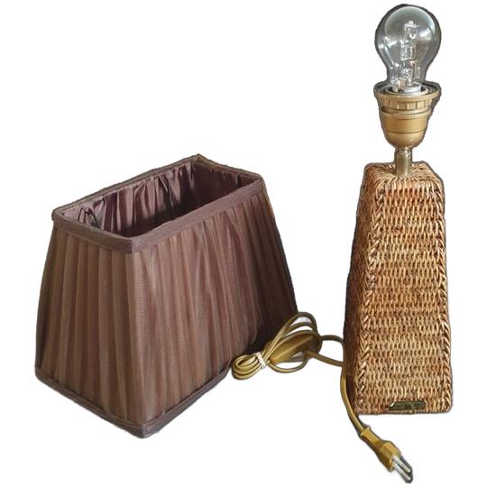 Vintage - Kastlamp - Tafellamp - Rotan - Birma Riet - Myanmar.- 1