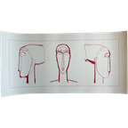A. Modigliani (1884-1920), Tetes (red), Printed In Italy thumbnail 1