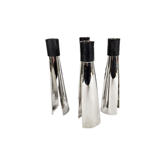 Dutch Design - Designer Bruno Ninaber - Kandelaars - Set (4) - Delft - 1997 | Kerst 1