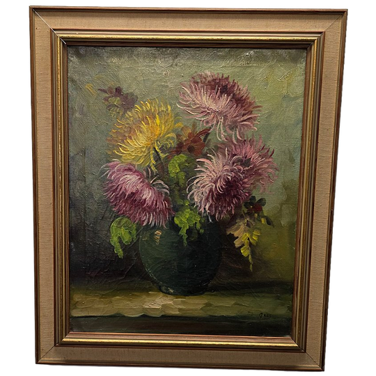 Bloemstilleven Met Chrysanten Tilly Moes 1899-1979, Jaren 60 1