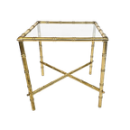 Messing - Bamboe - Maison Bagues Stijl - Bijzettafel - Mid Century thumbnail 1