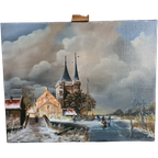 Winterlandschap - F. Overzier (1952-2014) thumbnail 1