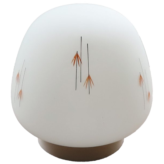 Vintage Design Plafonnière Opaline Met Grafiche Figuren Japandi Stijl, Jaren '50 1