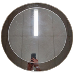 70's Vintage Ronde Spiegel Rookglas Spaceage Grote Spiegel thumbnail 1