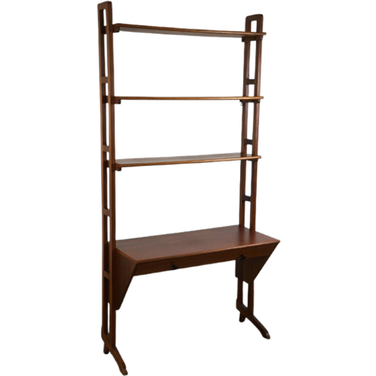 Vintage Jaren ’60 Open Kast/ Boekenkast/ Legkast Met 1 Lade, 3 Planken. Mooi Design 1