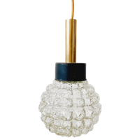 Vintage Glazen Cascade Hanglamp Zwart Goud