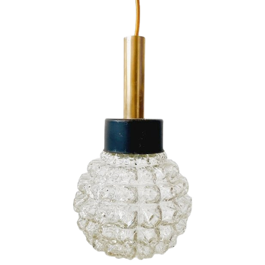 Vintage Glazen Cascade Hanglamp Zwart Goud 1