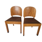 2 Amsterdamse School Art Deco Stoelen thumbnail 1