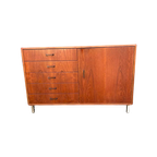 Teak Mid Century Low Board Kast Met Laden thumbnail 1