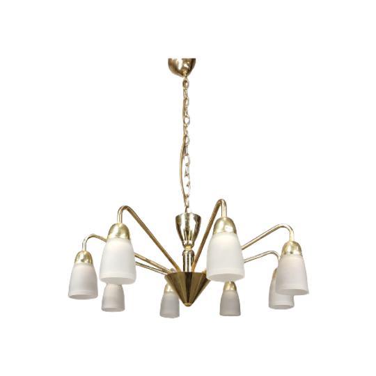 Massive Lamp Met 8 Glazen Kelken 1