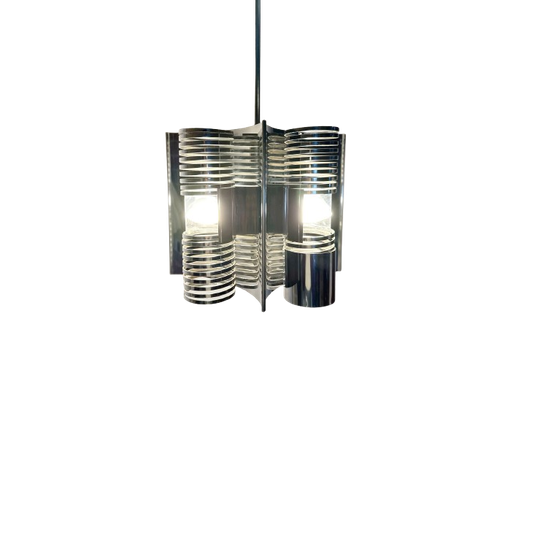 70s Chrome Space Age Hanging Lamp 1