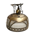 Amsterdamse School / Hanging Lamp / Iron / Linen / 1920s thumbnail 1