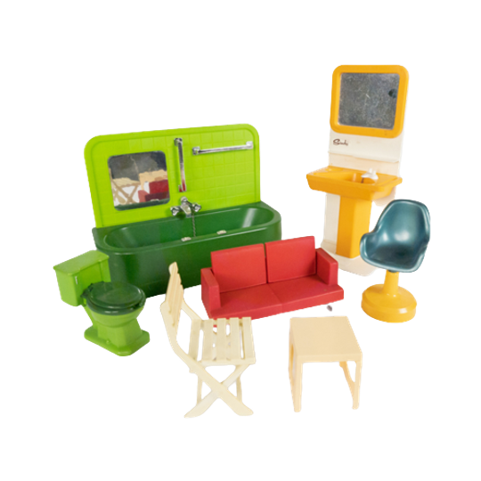 Vintage Fleur - Otto Simon - Mattel - Cindy - Plastic Meubeltjes - 1970's 1