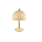 Large Mid-Century Fully White Acrylic Mushroom Table Lamp Xl 1970 thumbnail 1