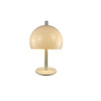 Large Mid-century Fully White Acrylic Mushroom Table Lamp Xl 1970