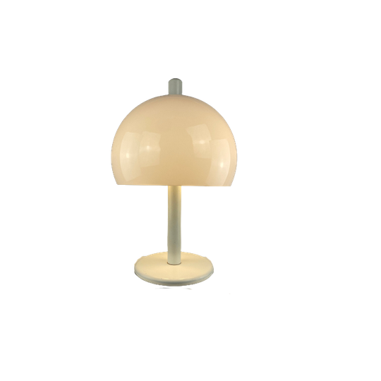Large Mid-century Fully White Acrylic Mushroom Table Lamp Xl 1970 1