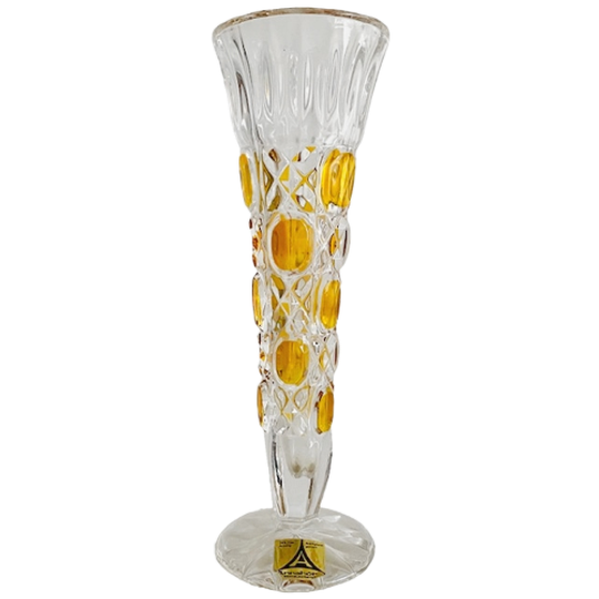 Vintage Vaasje Kristal Amber Annahütte 1960’s 1