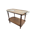 Antieke Warmhoud Tafel (werkend) Warmhoud Plaat Serveerwagen / Antieke Trolley Met Warmhoudplaat thumbnail 1