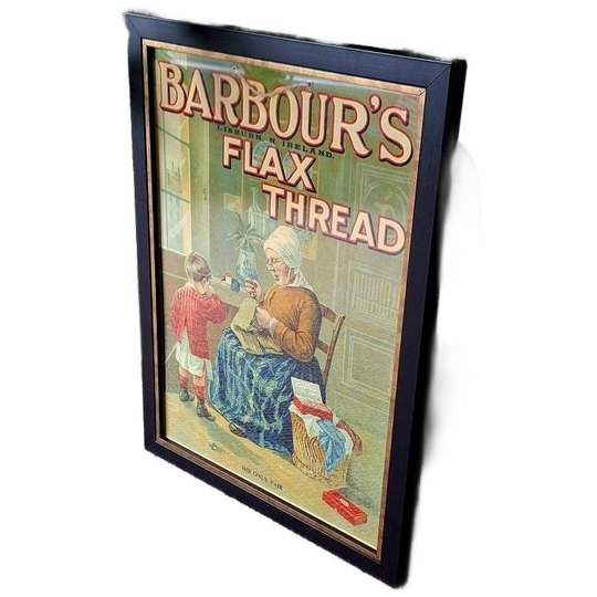 Toonbankreclame Van Barbour's Flax Thread, Vlasgaren Ierland 1