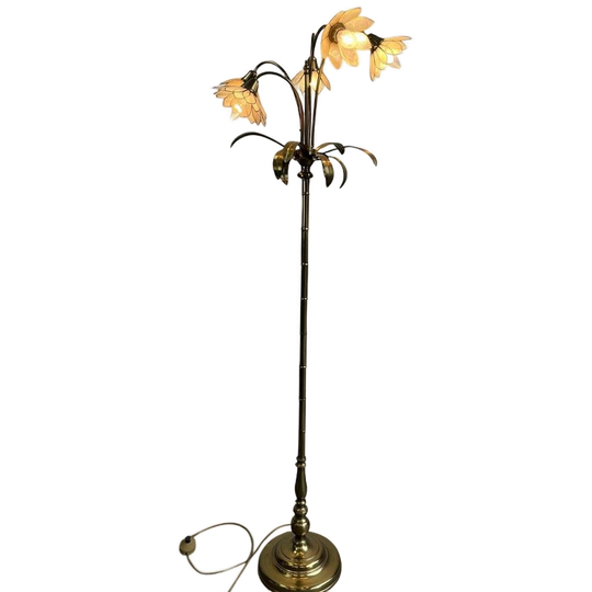Vintage Gouden Lotus Staanlamp / Vloerlamp 1