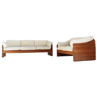 Vintage Deense Sofa Set Massief Teak Van Mikael Laursen 1960s