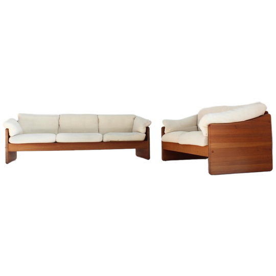 Vintage Deense Sofa Set Massief Teak Van Mikael Laursen 1960s 1