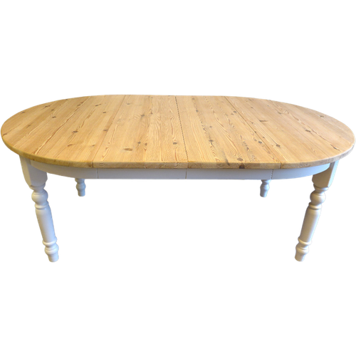 Uitschuifbare Witte Landelijke Ronde Eettafel 125-203 Cm