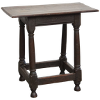 Charmante, Grote Antieke Engelse Bijzettafel/ Stool Met Een Prachtig Patina thumbnail 1
