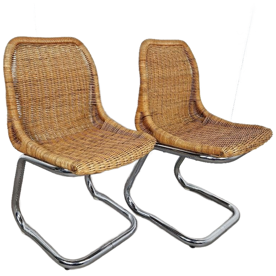 Set Van Twee Rohé Noordwolde Stoelen | Rotan En Chroom 1