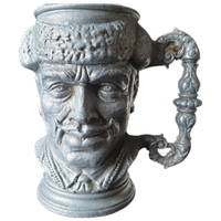 Tinnen Beker Toby Jug, Klein Formaat Hoogte 11 Cm.