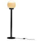 Modernistische Mid-century Chrome Vloerlamp Met Opaline Glazen Bol, Italië 1970s thumbnail 1