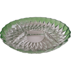 Vintage Ovale 4 Deels Kristalglas Schaal VEBA GLAS thumbnail 1